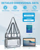 Picture of Paxiland Clear Bag for Stadium Events 12x6x12, Large Clear Tote Lunch Bag Stadium Approved with Reinforced Shoulder Straps for Concert Outfits and Festival, Transparent Handbag for Women - Grey