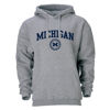 Picture of Barnesmith University of Michigan UMich, U-M Wolverines Hooded Sweatshirt, Heritage, Charcoal Grey, Medium