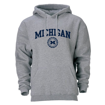 Picture of Barnesmith University of Michigan UMich, U-M Wolverines Hooded Sweatshirt, Heritage, Charcoal Grey, XX-Large