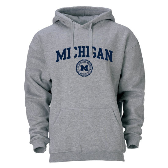 Picture of Barnesmith University of Michigan UMich, U-M Wolverines Hooded Sweatshirt, Heritage, Charcoal Grey, Small