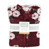 Picture of Hudson Baby Unisex Baby Plush Sleeping Bag, Sack, Blanket, Burgundy Floral Long Sleeve, 6-12 Months