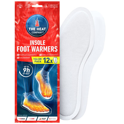 Picture of THE HEAT COMPANY Insole Foot Warmers - 12 Pairs - 9h of Extra Warmth - Instant Heat - Air Activated Heated Insoles - Purely Natural - Toe Warmers & Foot Warmers for Feet for Men and Women - Large