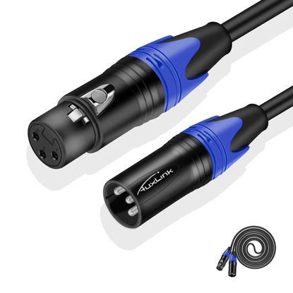 Picture of AuxLink XLR Cables, Microphone Cables 100ft, Heavy Duty XLR Microphone Cables Balanced DMX Cable Male to Female Suitable for Microphones, Speaker Systems, Radio Station, Stage Lighting and More