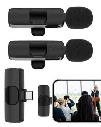 Picture of Wireless Lavalier Microphone Usb C, Lapel Bluetooth Mic for Apple iPhone 15 Pro Max/ Plus, Lavalier Microfono Inalambrico Para Android Phone Collar Clip On Mic Mini Lav for Vedio Youtube iPhone 16