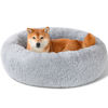 Picture of Dog Bed Calming Dog Beds for Small Medium Dogs - Round Donut Washable Dog Bed, Anti-Slip Faux Fur Fluffy Donut Cuddler Anxiety Cat Bed(Light Grey 32")