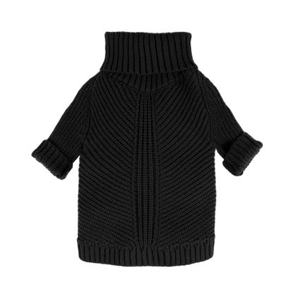 Picture of Fitwarm Dog Turtleneck Sweater, Thermal Knitted Pet Coat, Dog Winter Clothes for Small Dogs, Cat Apparel, Black, XS