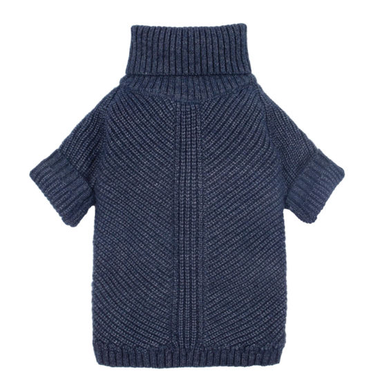 Picture of Fitwarm Turtleneck Knit Dog Sweater, Thermal Dog Winter Clothes for Small Dogs Boy Girl, Cozy Sweaters for Dogs, Doggy Pullover Jumper, Pet Outfit, Heather Navy Blue, Small