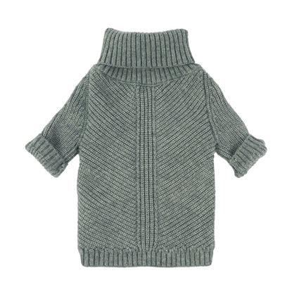 Picture of Fitwarm Dog Turtleneck Sweater, Thermal Knitted Pet Coat, Dog Winter Clothes for Small Dogs, Cat Apparel, Heather Grey, XXL