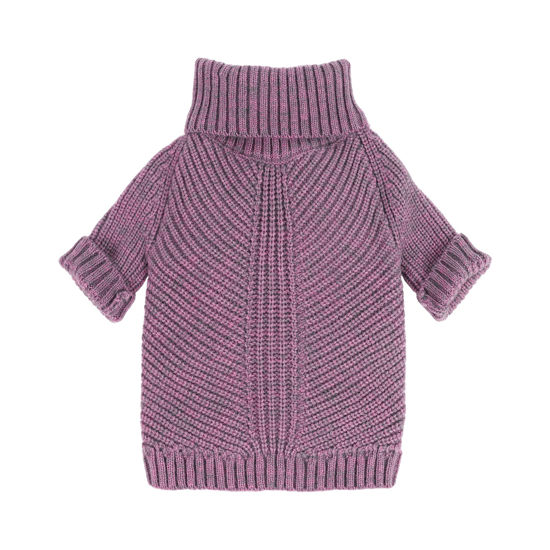 Picture of Fitwarm Thermal Knitted Dog Sweater Doggy Winter Coat Pet Clothes Doggie Turtleneck Jacket Puppy Outfits Cat Sweatsuit Lavender Purple XS