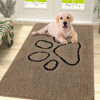 Picture of Smiry Dog Door Mat for Muddy Paws, Absorbent Dirt Trapper Non Slip Quick Dry Washable Chenille Mat for Mud Dogs, Entry Rug for Indoor and Outdoor (40x32 Inches, Camel)