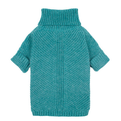 Picture of Fitwarm Turtleneck Dog Knitted Sweater, Thermal Dog Winter Clothes for Small Dogs Boy Girl, Dog Sweater Doggy Pullover Jumper, Pet Outfit, Teal Blue, XL