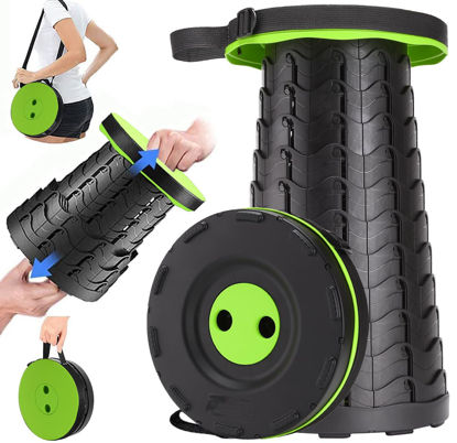 Picture of Fishboy Upgraded Collapsible Stool, 400lbs Max Weight, Lightweight But Sturdy, Portable Retractable Folding Telescoping Foldable Camping Stool for Adults Outdoor Fishing Hiking Gardening Travel BBQ