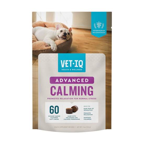 Picture of VetIQ Advanced Calming Support Supplement for Dogs, Calming Chews Help Manage Stress and Promote Relaxation, Anxiety Relief for Dogs, Made in The USA, 60 Count