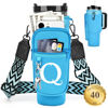 Picture of LOKASS Water Bottle Holder with Strap for Stanley Cup 40 oz Tumbler with Handle, Personalized Initial, Water Bottle Carrier Bag with Phone Pocket & Carabiner for Stanley Cup Accessories