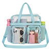 Picture of Oraben Clear Bag Stadium Approved 12x6x12 Clear Tote Bag with Removable Strap Clear Lunch Bag for Work Sports Festival (Two Pockets, Baby Blue)