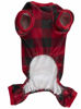Picture of Red Plaid Christmas Clothes for Dogs Baffulo Pajamas Onesie PJS for Pet Back Length 12" Small