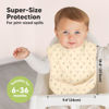 Picture of 3-Pack Waterproof Baby Bibs for Eating - Lightweight Baby Bib with Food Catcher, Mess Proof Toddler Bibs, Waterproof Bibs for Baby Boys, Baby Girls, Feeding Bibs, Drool Bibs, Baby Food Bibs (Fleur)