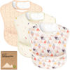 Picture of 3-Pack Waterproof Baby Bibs for Eating - Lightweight Baby Bib with Food Catcher, Mess Proof Toddler Bibs, Waterproof Bibs for Baby Boys, Baby Girls, Feeding Bibs, Drool Bibs, Baby Food Bibs (Prism)