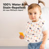 Picture of 3-Pack Waterproof Baby Bibs for Eating - Lightweight Baby Bib with Food Catcher, Mess Proof Toddler Bibs, Waterproof Bibs for Baby Boys, Baby Girls, Feeding Bibs, Drool Bibs, Baby Food Bibs (Prism)