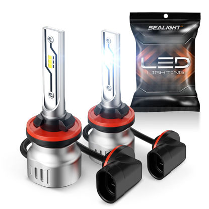 Picture of SEALIGHT 881 LED Fog Light Bulbs or DRL, 10000LM 889 898 886 896 894 Fog Lights or Daytime Running Light 6500K White, 1:1 Size Plug ANG Play, Non-Polarity, Pack of 2