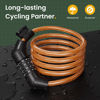 Picture of Titanker Bike Lock Cable, 4 Feet Bike Cable Lock Basic Self Coiling Kids Bike Lock Combination with Complimentary Mounting Bracket, 5/16 Inch Diameter (4FT, Orange-8mm)