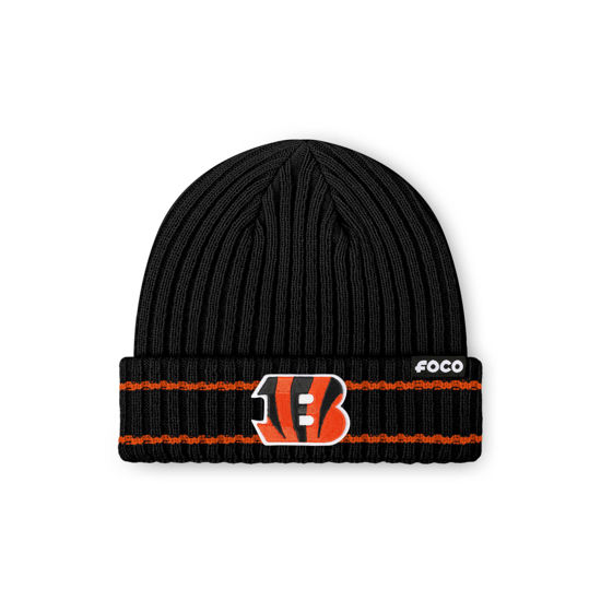 Picture of FOCO Men's Cincinnati Bengals NFL Logo Ribbed Beanie Hat, Team Color