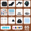 Picture of LOMEVE 85PCS Guitar Accessories Kit Holder Case Include Acoustic Strings, Tuner, Capo, 3-in-1 Restring Tool, Picks, Pick Holder, Bridge Pins, Nuts & Saddles, Finger Protector, Chord Chart