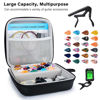 Picture of LOMEVE 85PCS Guitar Accessories Kit Holder Case Include Acoustic Strings, Tuner, Capo, 3-in-1 Restring Tool, Picks, Pick Holder, Bridge Pins, Nuts & Saddles, Finger Protector, Chord Chart