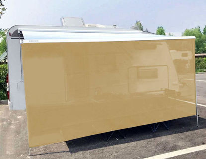 Picture of Tentproinc RV Awning Sun Shade Screen 7' X 13' 3'' (Fit for 14' Awning)- Beige Mesh Sunshade UV Blocker Complete Kits Motorhome Camping Trailer Awning Sunscreen Canopy Shelter - 3 Year Warranty