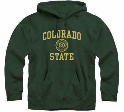 Picture of Barnesmith Colorado State University Rams Hooded Sweatshirt, Heritage, Hunter Green, Medium