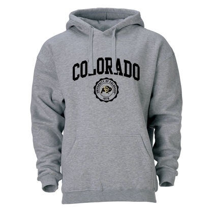Picture of Barnesmith University of Colorado CU Buffaloes Hooded Sweatshirt, Heritage, Charcoal Grey, Small