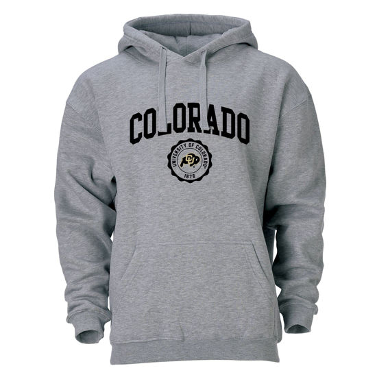 Picture of Barnesmith University of Colorado CU Buffaloes Hooded Sweatshirt, Heritage, Charcoal Grey, Small