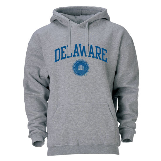 Picture of Barnesmith University of Delaware UD, UDel Fighting Blue Hens Hooded Sweatshirt, Heritage, Charcoal Grey, Small