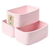 Picture of MiniArk Shelf Storage Baskets for Organizing | Closet Organizer Bins | Small Baskets | Toy Basket | Cute Decorative Basket | Cube Storage Bin | Woven Rope Basket | 11.5×7.5×4.7” | 3 Packs Light Pink