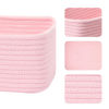 Picture of MiniArk Shelf Storage Baskets for Organizing | Closet Organizer Bins | Small Baskets | Toy Basket | Cute Decorative Basket | Cube Storage Bin | Woven Rope Basket | 11.5×7.5×4.7” | 3 Packs Light Pink