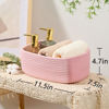 Picture of MiniArk Shelf Storage Baskets for Organizing | Closet Organizer Bins | Small Baskets | Toy Basket | Cute Decorative Basket | Cube Storage Bin | Woven Rope Basket | 11.5×7.5×4.7” | 3 Packs Light Pink
