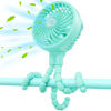 Picture of GUSGU Stroller Fan Clip on for Baby, Flexible Tripod & Rechargeable Battery, Small Personal Fan, Mini Portable Fan for Travel, Handheld, Car (Green)