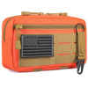 Picture of FRTKK Tactical Molle Admin Pouch Utility Laser Cut EDC Tool Pouch Bag Horizontal Modular Pouches Include US Flag Patch and Keychain