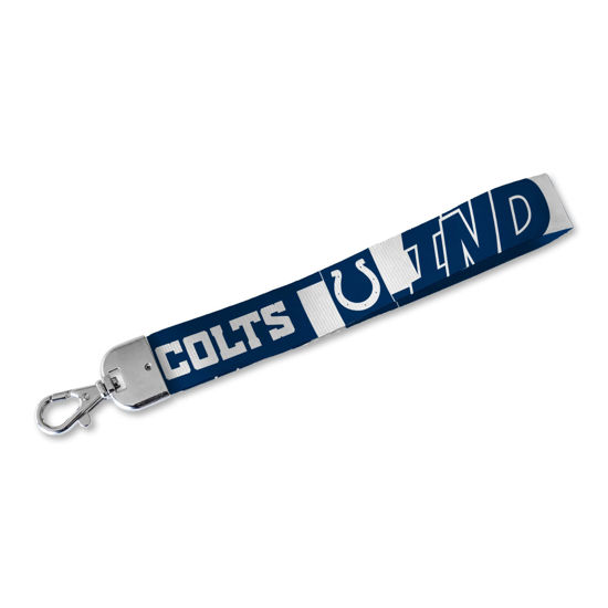 Picture of Rico Industries NFL Football Indianapolis Colts Wrist Lanyard Key Chain, Cute Wristlet Strap Keychain Holder for Women Men Car Keys ID Badges Card Wallet Phone Camera
