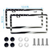 Picture of 2PCS Premium American Flag License Plate Frame, Black License Plate Frames, 2 Holes Solid Stainless Steel License Plate Holder, Universal Car License Plate Frame for USA Flag, by Lengnoyp