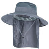 Picture of Sun Hats for Men Women Fishing Hat UPF 50+ Breathable Wide Brim Bucket Hats Summer UV Protection Safari Hat with Neck Flap Dark Grey