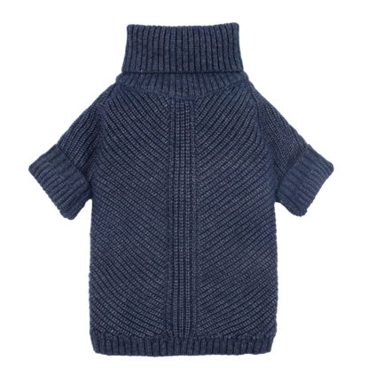 Picture of Fitwarm Turtleneck Knit Dog Sweater, Thermal Dog Winter Clothes for Small Dogs Boy Girl, Cozy Sweaters for Dogs, Doggy Pullover Jumper, Pet Outfit, Heather Navy Blue, XL