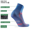 Picture of DANISH ENDURANCE 3 Pack Running Socks for Long Distances, Quarter, Men & Women, Light Blue/Orange, US Women 8-10 // US Men 6.5-8.5