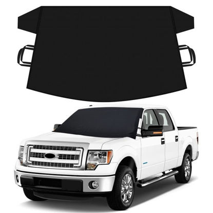 Picture of Truck Windshield Cover for Ice and Snow | SUV Snow Cover - Frost Cover Gives Protection from Snow and Ice | Car Cover for Snow | Winter Car Accessories | X-Large 74" x 43"