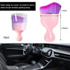 Picture of Ziciner Car Detailing Brush, Curved Soft Bristles Auto Removal Dust Collectors, Universal Vehicle Dashboard, Air Conditioner Vents etc Interior Cleaning Tool Accessory (Pink/Purple)