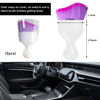 Picture of Ziciner 2 PCS Car Detailing Brush, Curved Soft Bristles Auto Removal Dust Collectors, Universal Vehicle Dashboard, Air Conditioner Vents etc Interior Cleaning Tool Accessory (White/Purple)