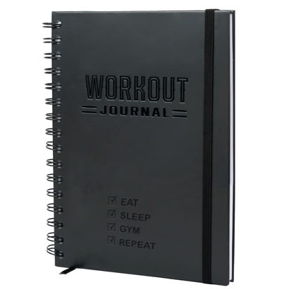 Picture of Hardcover Fitness Journal Workout Planner for Men & Women - A5(5.7" x 8.3") Sturdy Workout Log Book to Track Gym & Home Workouts