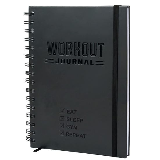 Picture of Hardcover Fitness Journal Workout Planner for Men & Women - A5(5.7" x 8.3") Sturdy Workout Log Book to Track Gym & Home Workouts