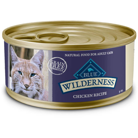 Picture of Blue Buffalo Wilderness High-Protein, Grain-Free Natural Wet Food for Adult Cats, Chicken Paté, 3-oz, 24-pack