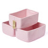Picture of MiniArk Shelf Storage Baskets for Organizing | Closet Organizer Bins | Small Baskets | Toy Basket | Cute Decorative Basket | Cube Storage Bin | Woven Rope Basket | 13×8.5×5.1” | 3 Packs Pink